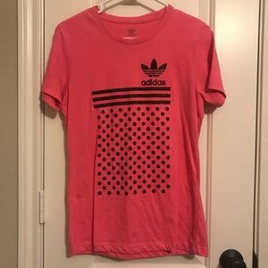 Adidas pink trefoil t-shirt